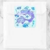 神秘的な人魚の妖精の紫色の生き物セラミックタイル スクエアシール (バッグ)