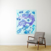 神秘的な人魚の妖精の紫色の生き物セラミックタイル タペストリー (インサイチュ)