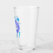 神秘的な人魚の妖精の紫色の生き物セラミックタイル タンブラーグラス (左)