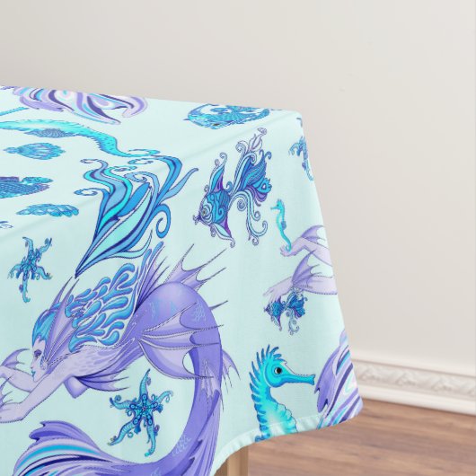 神秘的な人魚の妖精の紫色の生き物セラミックタイル テーブルクロス (インサイチュ)