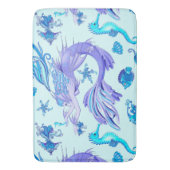 神秘的な人魚の妖精の紫色の生き物セラミックタイル バスマット (正面縦)