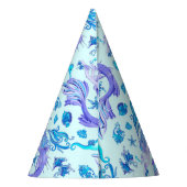 神秘的な人魚の妖精の紫色の生き物セラミックタイル パーティーハット (裏面)