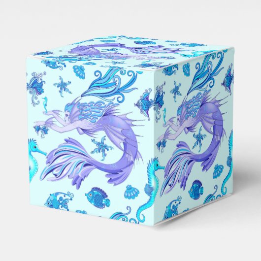 神秘的な人魚の妖精の紫色の生き物セラミックタイル フェイバーボックス (正面サイド)