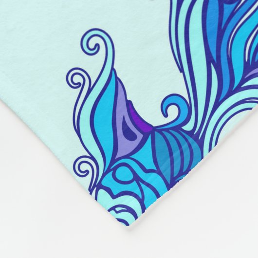 神秘的な人魚の妖精の紫色の生き物セラミックタイル フリースブランケット (角)