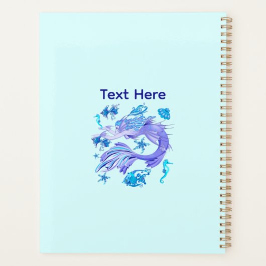 神秘的な人魚の妖精の紫色の生き物セラミックタイル プランナー手帳 (裏面)