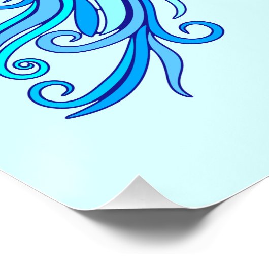 神秘的な人魚の妖精の紫色の生き物セラミックタイル ポスター (コーナー)