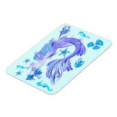 神秘的な人魚の妖精の紫色の生き物セラミックタイル マグネット (左側)