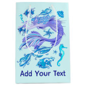 神秘的な人魚の妖精の紫色の生き物セラミックタイル ミディアムペーパーバッグ (正面)