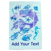 神秘的な人魚の妖精の紫色の生き物セラミックタイル ミディアムペーパーバッグ (裏面)