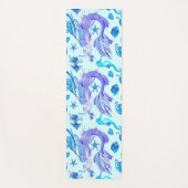 神秘的な人魚の妖精の紫色の生き物セラミックタイル ヨガマット (正面)