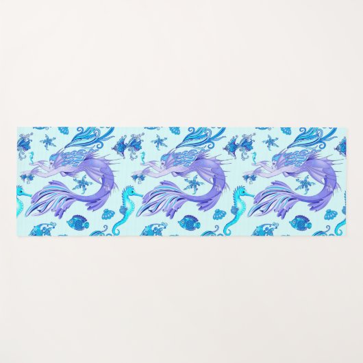 神秘的な人魚の妖精の紫色の生き物セラミックタイル ヨガマット (正面(横))