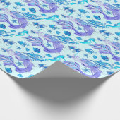 神秘的な人魚の妖精の紫色の生き物セラミックタイル ラッピングペーパー (角)