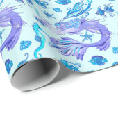 神秘的な人魚の妖精の紫色の生き物セラミックタイル ラッピングペーパー (ロールコーナー)