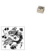 神秘的な人魚の妖精の紫色の生き物セラミックタイル ラバースタンプ (押印)