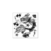 神秘的な人魚の妖精の紫色の生き物セラミックタイル ラバースタンプ (インプリント)