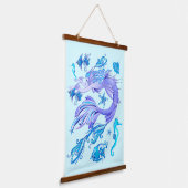 神秘的な人魚の妖精の紫色の生き物セラミックタイル 吊り下げ型タペストリー (傾斜あり)