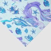 神秘的な人魚の妖精の紫色の生き物セラミックタイル 薄葉紙 (詳細)