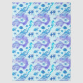 神秘的な人魚の妖精の紫色の生き物セラミックタイル 薄葉紙 (正面)