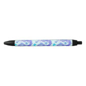 神秘的な人魚の妖精の紫色の生き物セラミックタイル 黒ボールペン (正面)