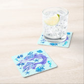 神秘的な人魚の妖精の紫色の生き物 スクエアペーパーコースター (インサイチュ)