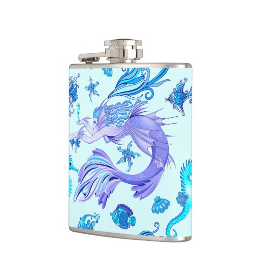 神秘的な人魚の妖精の紫色の生き物 フラスク (左)