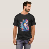 神秘的な人魚の水中抽象的 Tシャツ (正面フル)