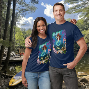 神秘的な人魚の海洋幻想 ブルーシー・ライフ Tシャツ