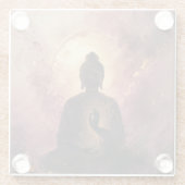 神秘的な仏様 | 禅の瞑想 ガラスコースター (裏面)