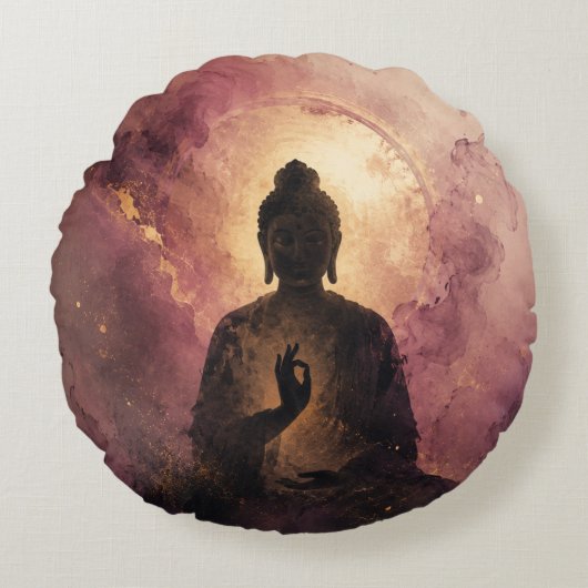 神秘的な仏様 | 禅の瞑想 ラウンドクッション (正面)