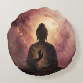 神秘的な仏様 | 禅の瞑想 ラウンドクッション (裏面)