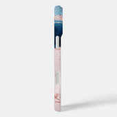 神秘的な優雅さ |ティール(緑がかった色)ピンクピーチアゲートモノグラム Case-Mate iPhoneケース (裏面 / 右)