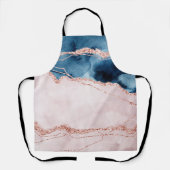 神秘的な優雅さ |ティール（緑がかった色）ブルーとバラ金ゴールド瑪瑙 エプロン (正面)