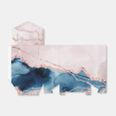 神秘的な優雅さ |ティール（緑がかった色）ブルーとバラ金ゴールド瑪瑙 フェイバーボックス (折り畳みなし)