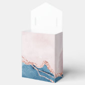 神秘的な優雅さ |ティール（緑がかった色）ブルーとバラ金ゴールド瑪瑙 フェイバーボックス (オープン)