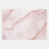 神秘的な優雅さ |ティール(緑がかった色)ブルーとバラ金ゴールド瑪瑙 ラッピングペーパーシート (正面2)