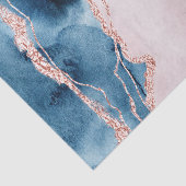 神秘的な優雅さ |ティール(緑がかった色)ブルーとバラ金ゴールド瑪瑙 薄葉紙 (詳細)