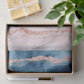 神秘的な優雅さ |ティール(緑がかった色)ブルーとバラ金ゴールド瑪瑙 薄葉紙 (ギフト)