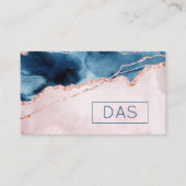 神秘的な優雅さ |ティール（緑がかった色）赤面ピンクアゲートモノグラム 名刺 (正面)