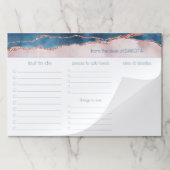 神秘的な優雅さ |ティール（緑がかった色）赤面Pink Agate To Doリスト ペーパーパッド (折り畳み)