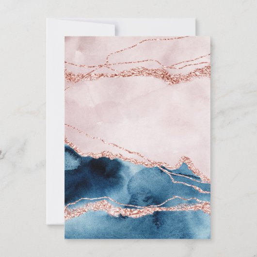 神秘的な優雅さ |ブルーピンクアゲート卒業パーティー 招待状 (裏面)