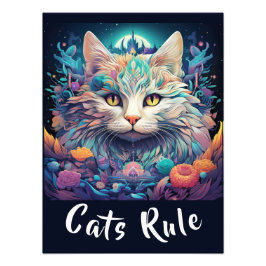 神秘的な先住民ポップ・アートのアメリカンアートキャットあなたのテキストを追加 フォトプリント