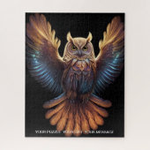 神秘的な光のフクロウ ジグソーパズル (縦)