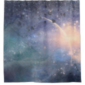 神秘的な光の宇宙 天体の夢のような輝き シャワーカーテン (正面)