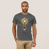 神秘的な光を放つ古代の幻想的な鍵 - 輝き Tシャツ (正面フル)