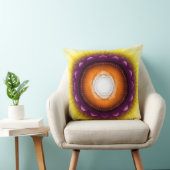 神秘的な光沢のあるオレンジ色のオーナメント クッション (椅子)