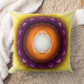 神秘的な光沢のあるオレンジ色のオーナメント クッション (ブランケット)