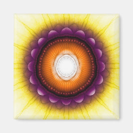 神秘的な光沢のあるオレンジ色のオーナメント マグネット