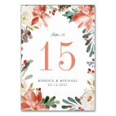 神秘的な冬のウェディングパーソナライズされたテーブル番号 テーブルナンバー (正面)