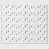 神秘的な冬の松の木クリスマスラッピング紙 ラッピングペーパー (フラット)