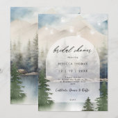 神秘的な冬の森のウェディングシャワー招待状 招待状 (正面/裏面)